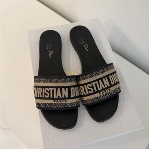 Dior Black Logo Slide Sandals